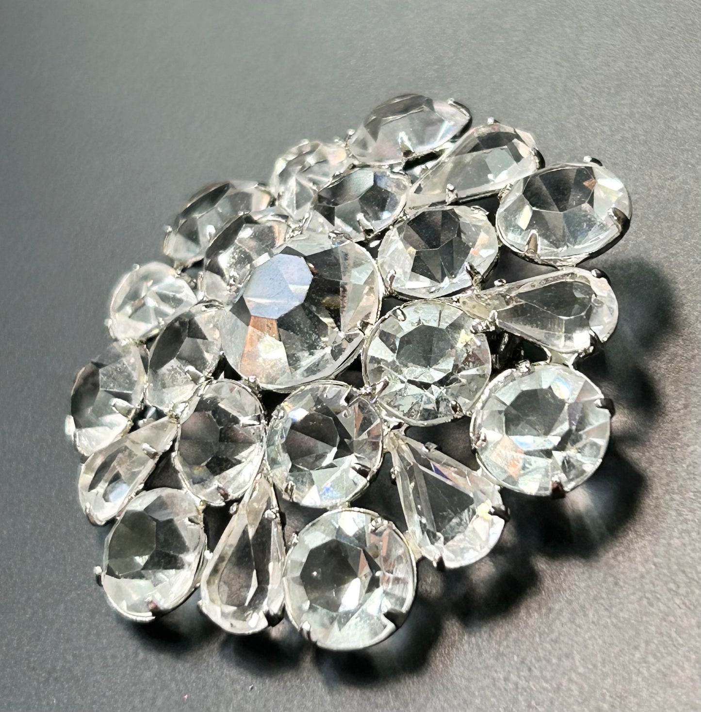 Faceted Glass Brooch