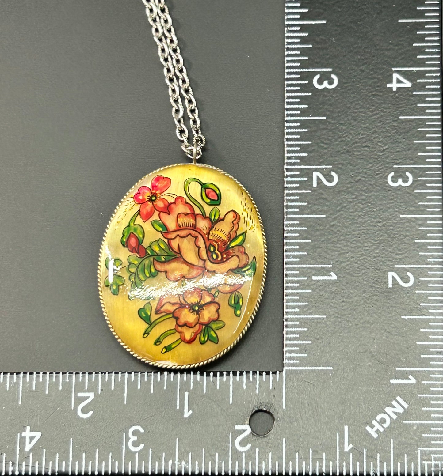 Vintage Double Sided Glass Necklace