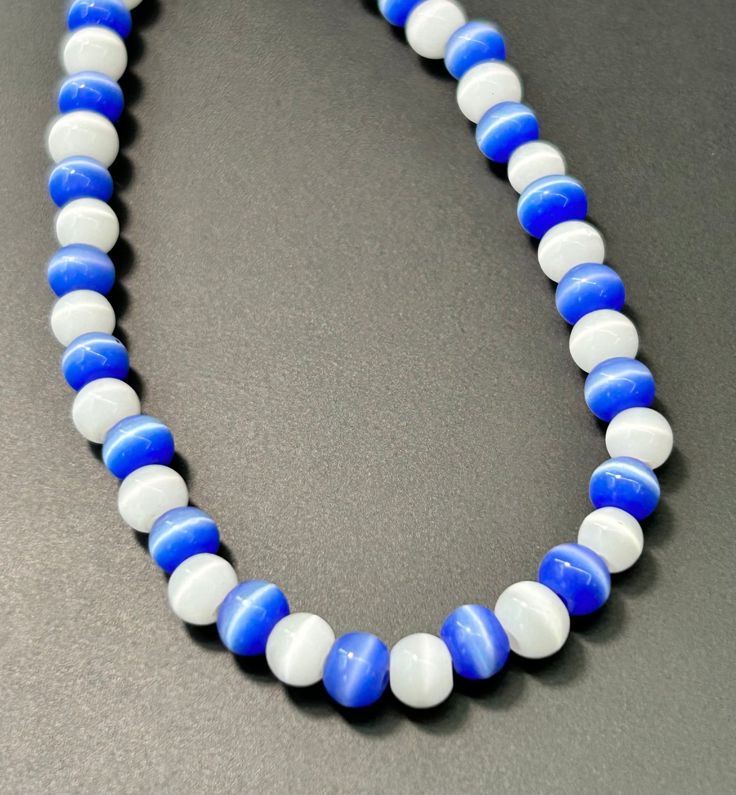 Faux Cats Eye Glass Necklace