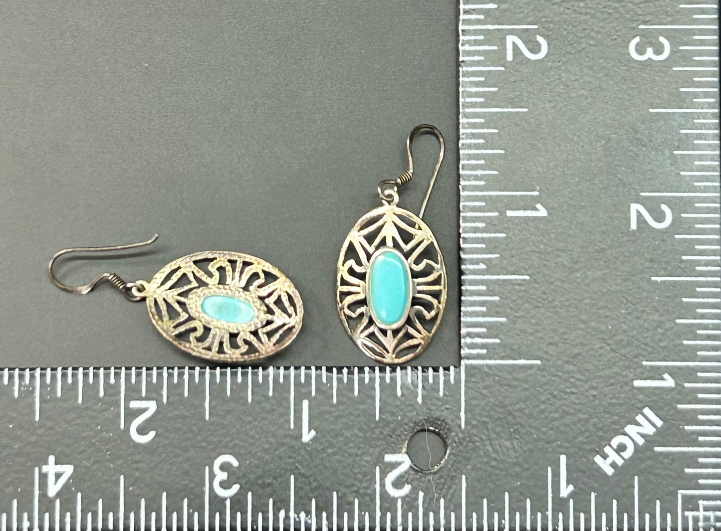 Sterling Silver Turquoise Color Earrings