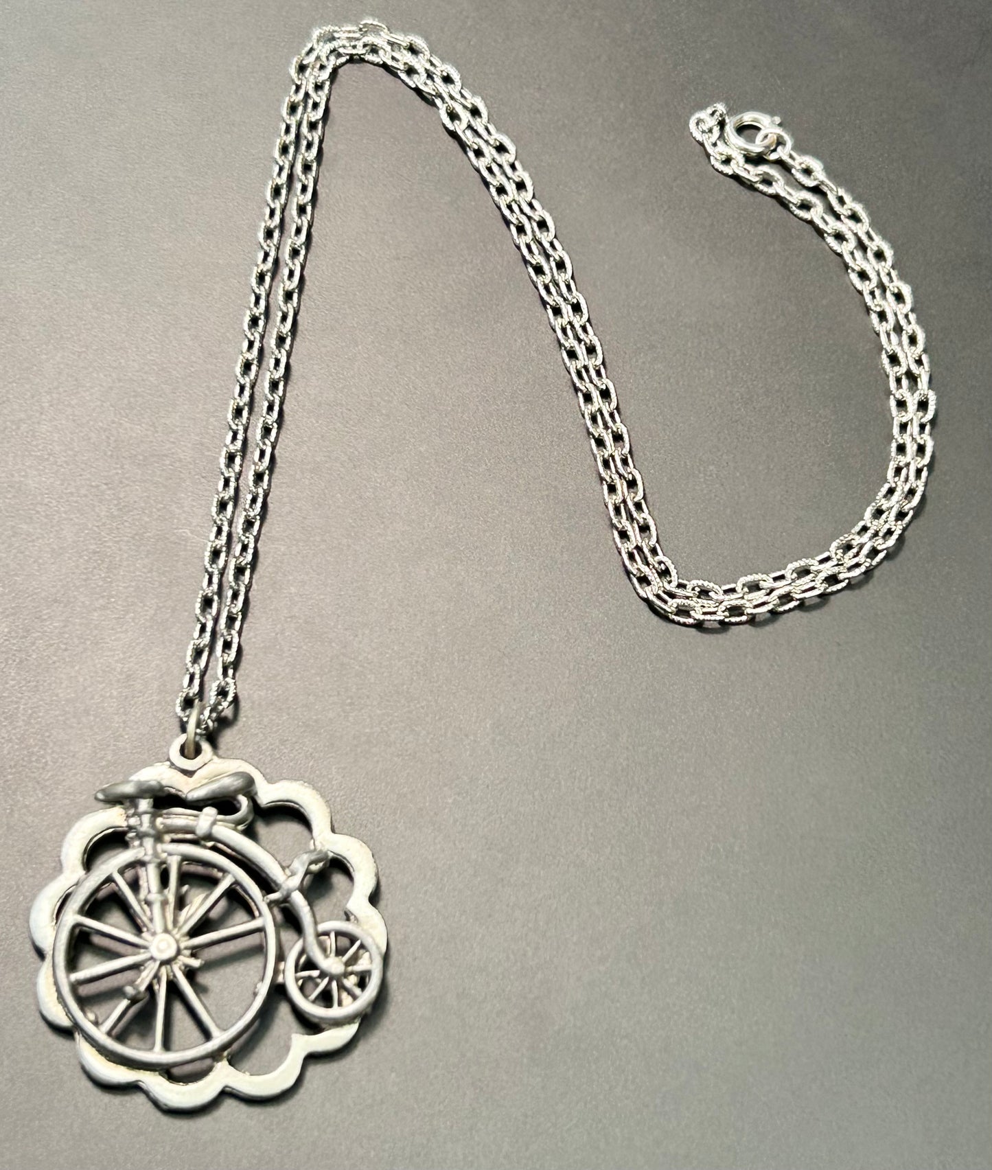 Vintage Bike Pendant Necklace