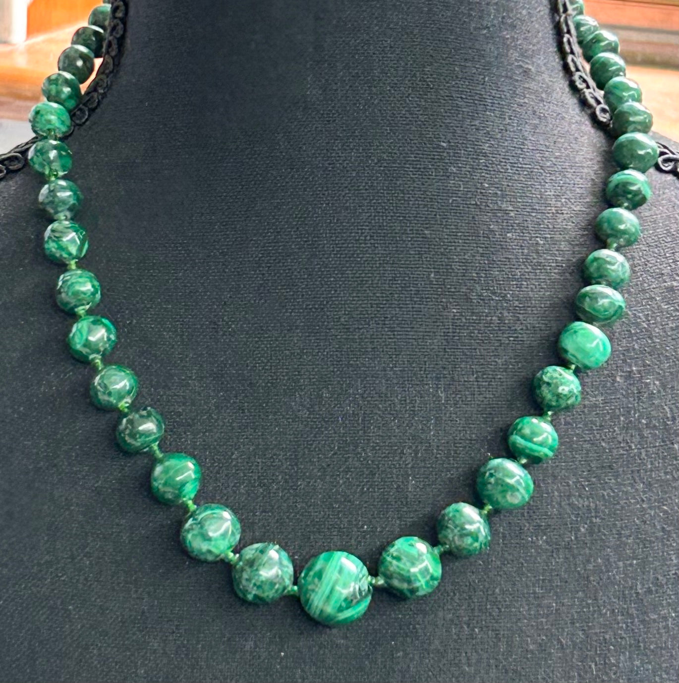 Sterling Silver Malachite Necklace