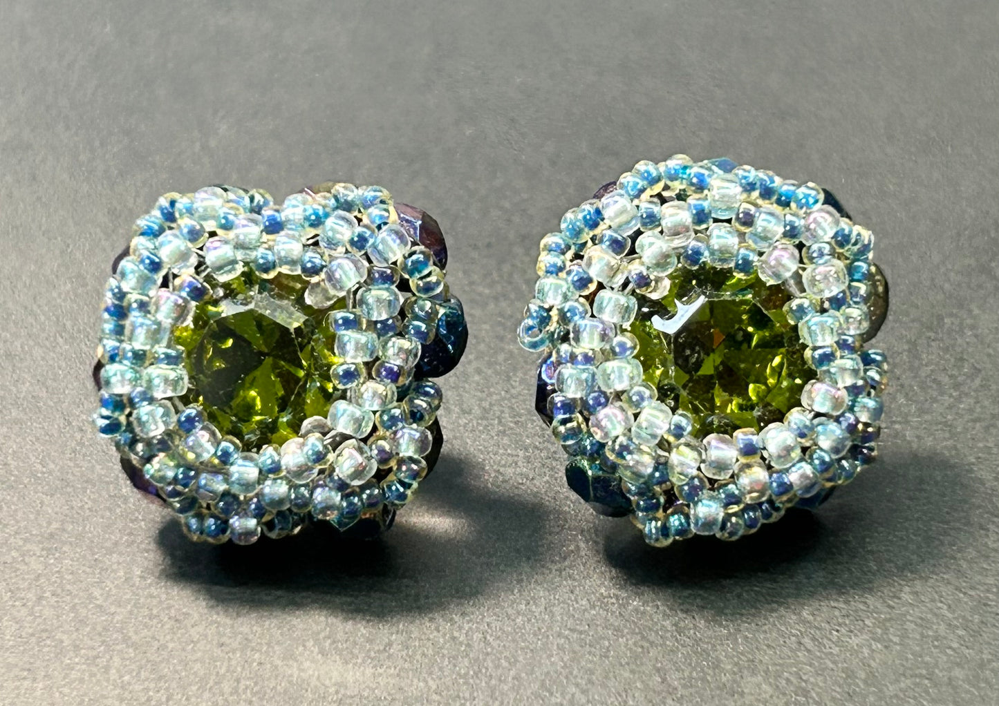 Seed Bead & Rhinestone Earrings