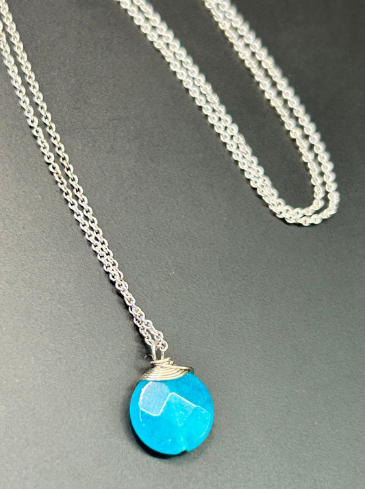 Faceted Glass Pendant Necklace