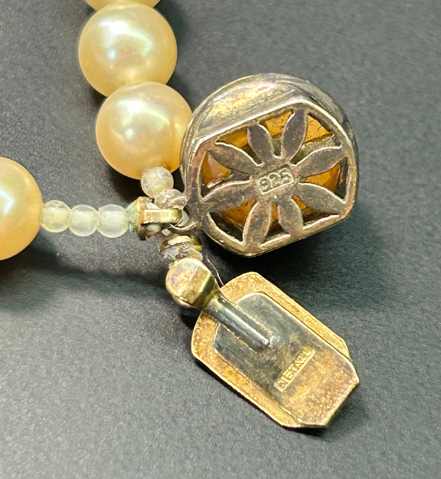 Sterling Silver Faux Pearl Necklace