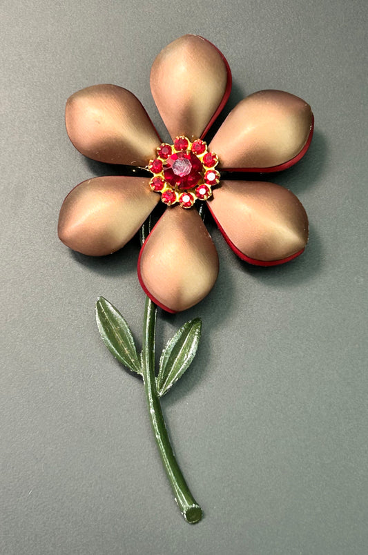 Vintage Metal Flower Brooch