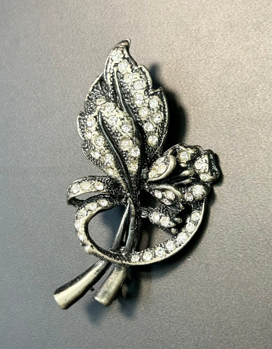Rhinestone Flower Brooch