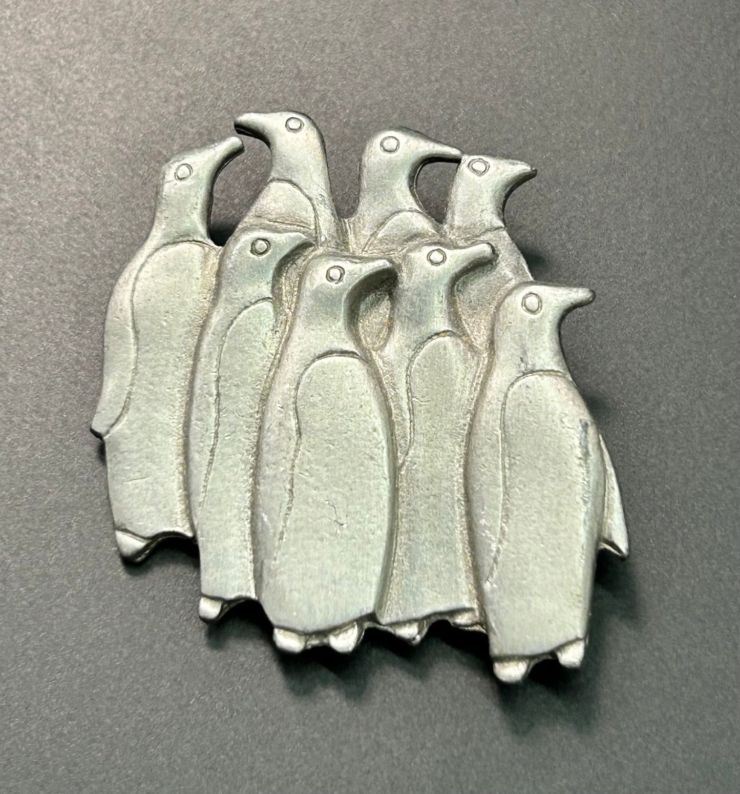 Mali Pewter Penguin Brooch