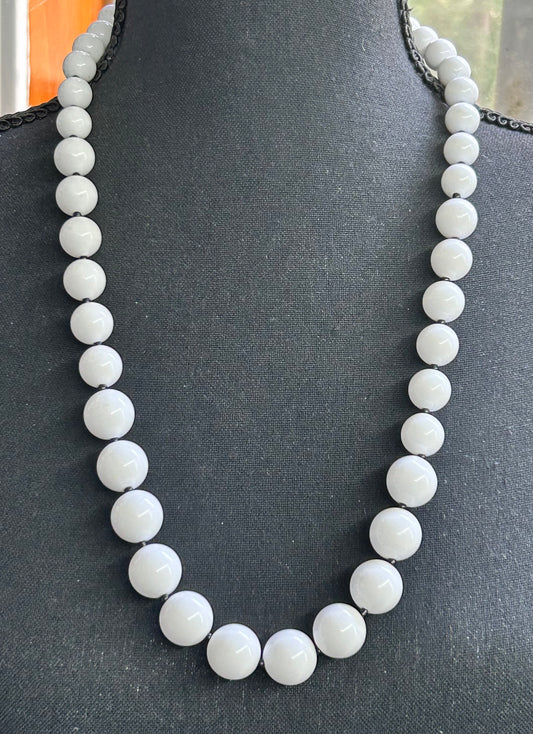 Acrylic White Bead Necklace