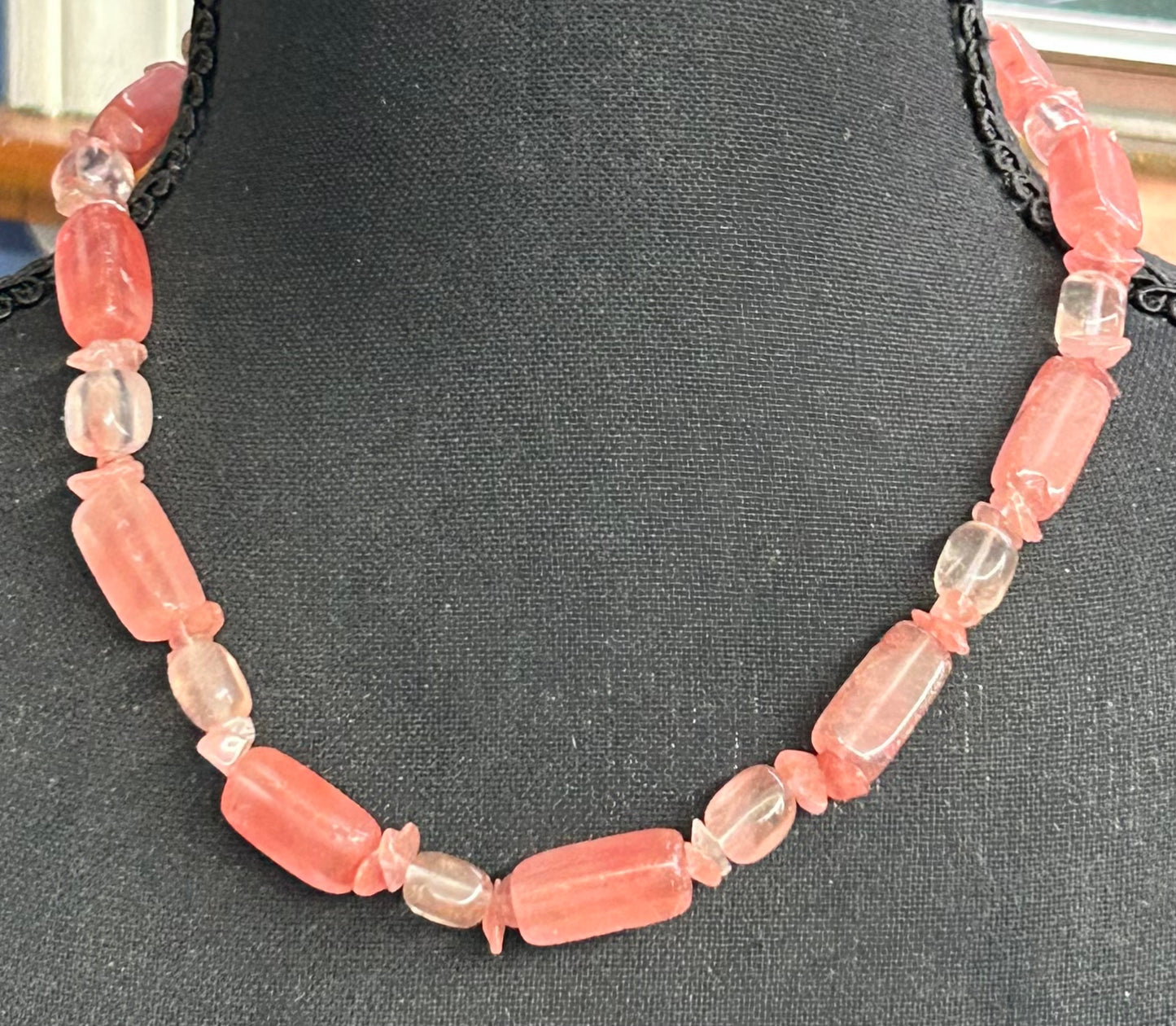 Glass Necklace Sterling Silver Toggle Necklace