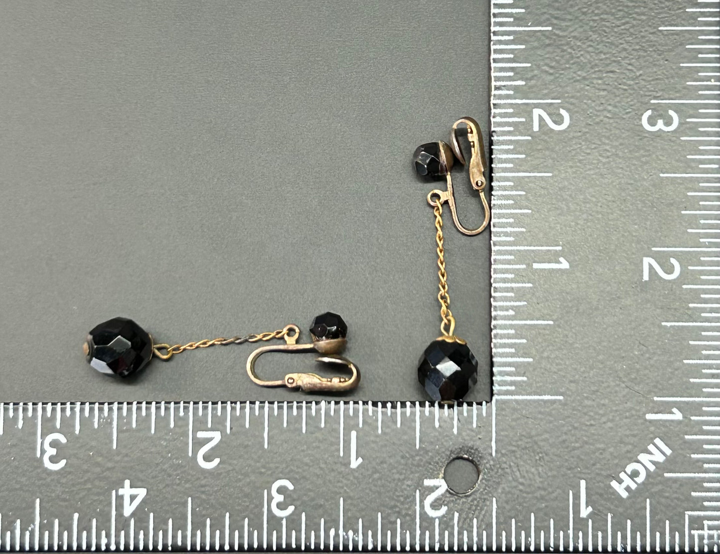 Vintage Faceted Glass Clip Earrings