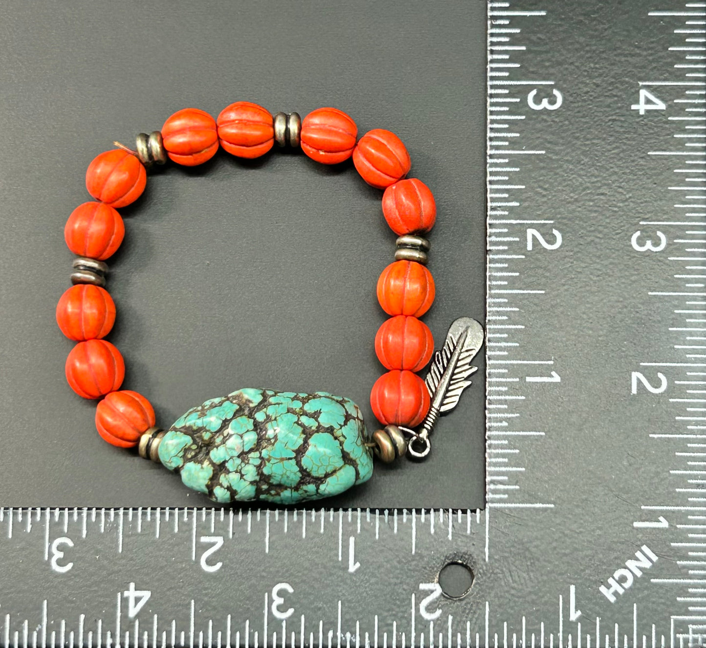 Dyed Stone & Resin Bead Bracelet