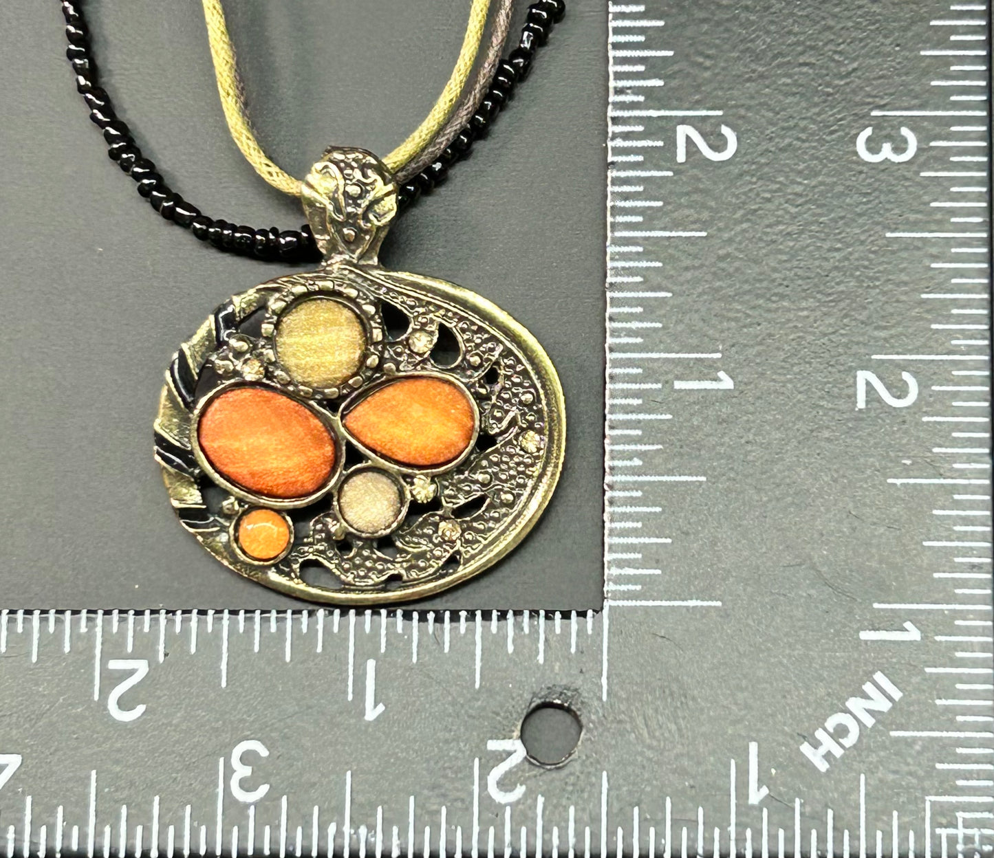 Brass Tone Rhinestone Necklace