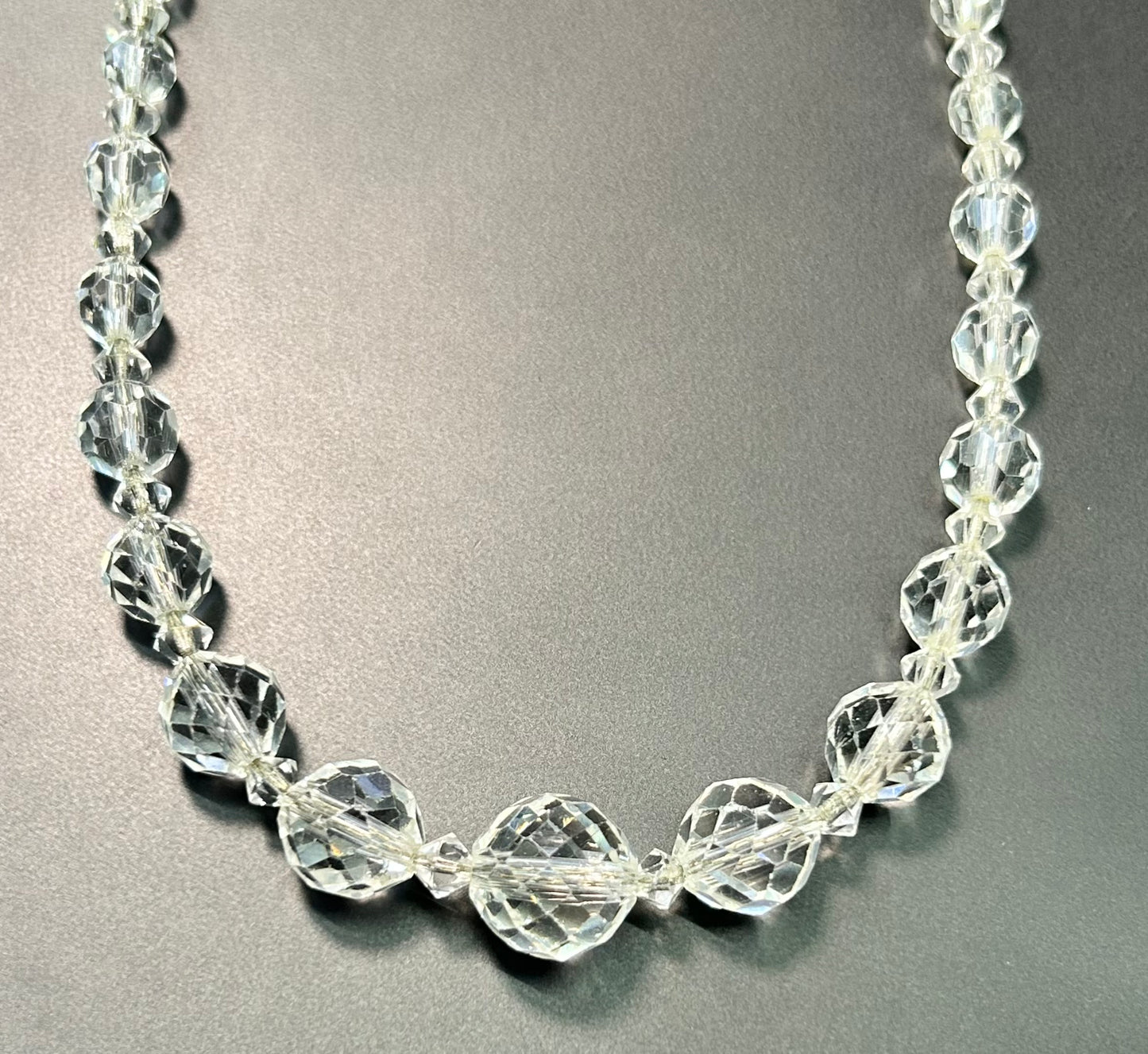 Vintage Sterling Silver Crystal Necklace