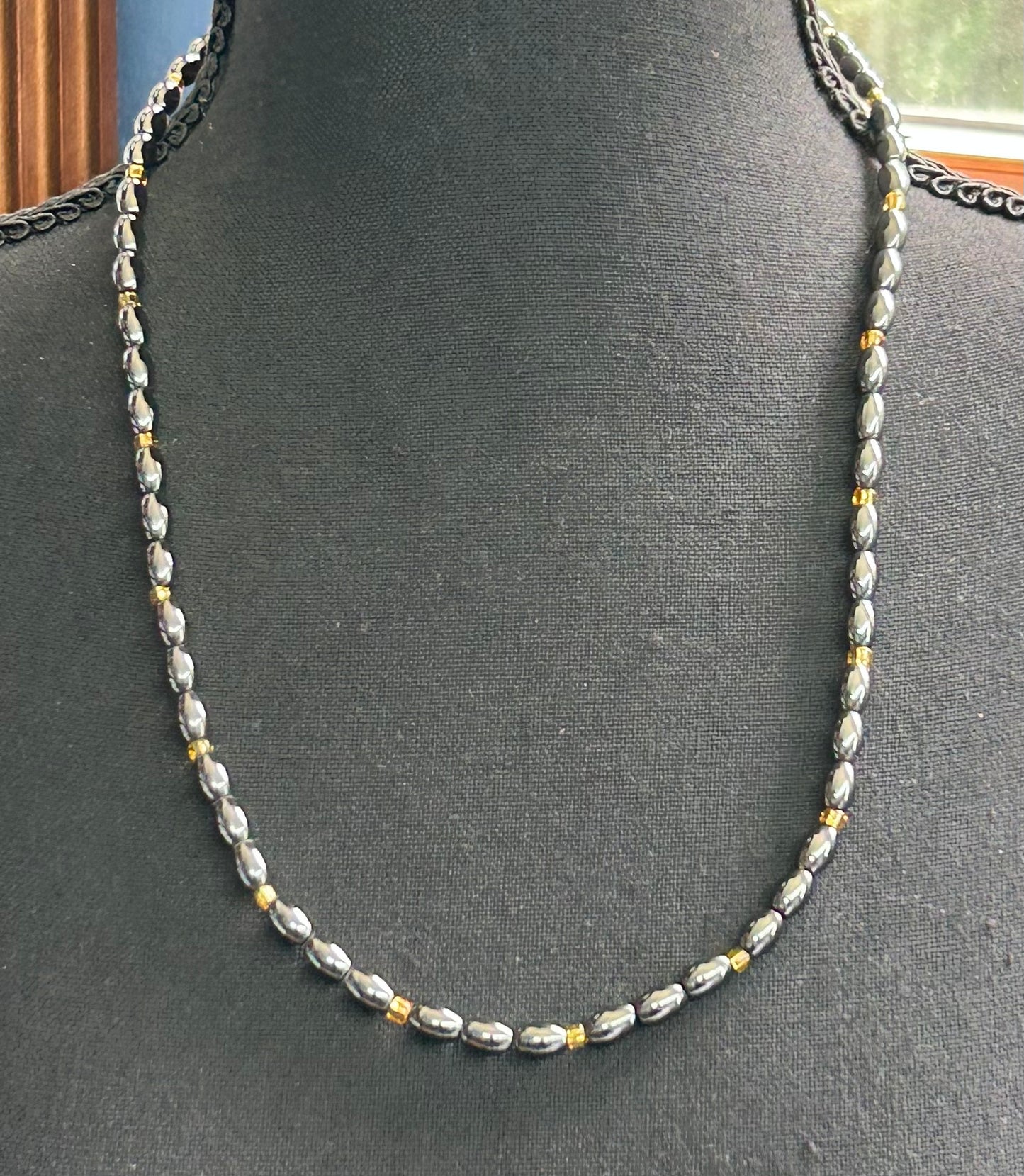 Hematite & Seed Bead Necklace