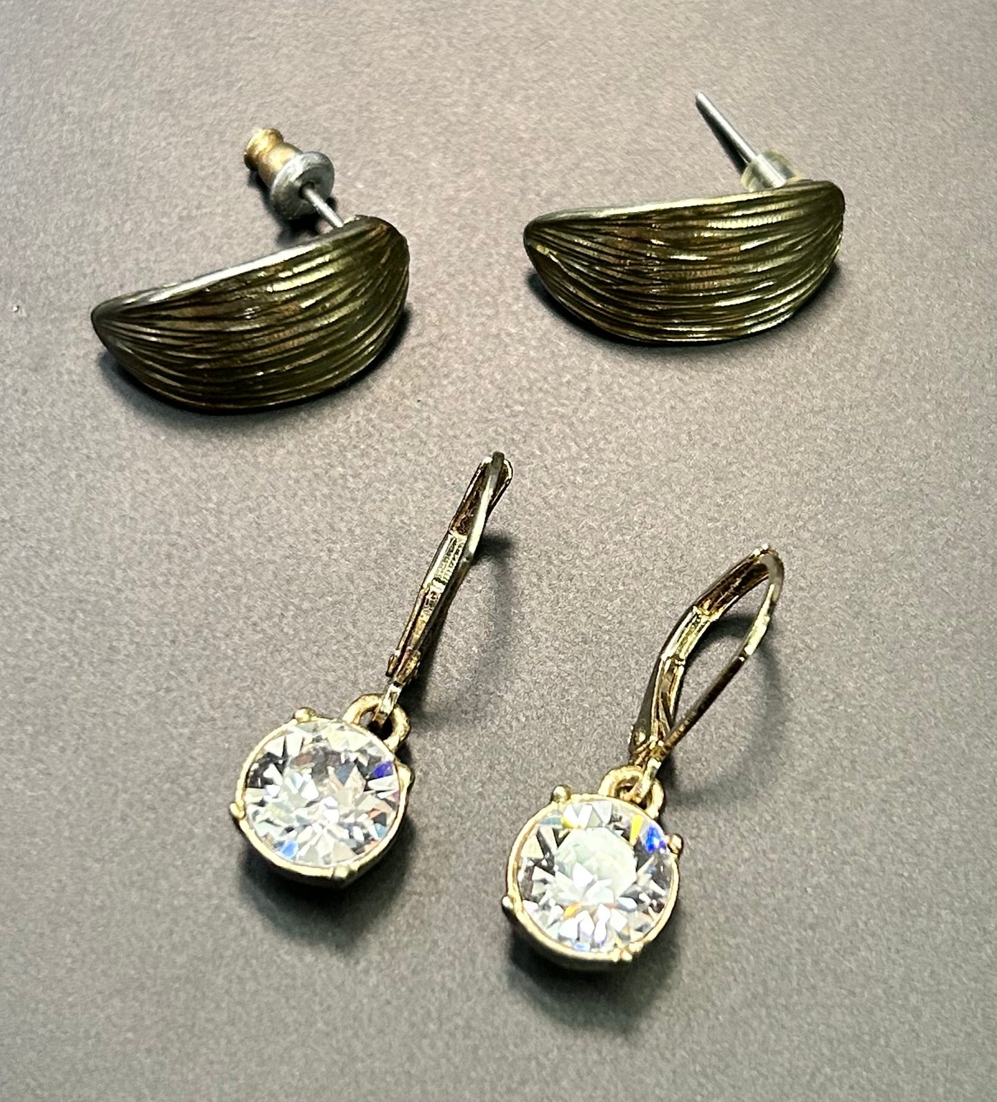 2 Pairs of Gold Tone Earrings