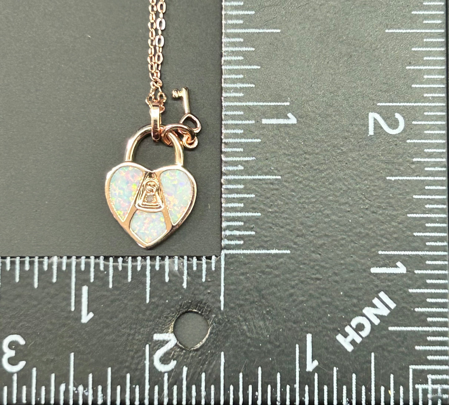 Rose Gold Tone Key to My Heart Necklace