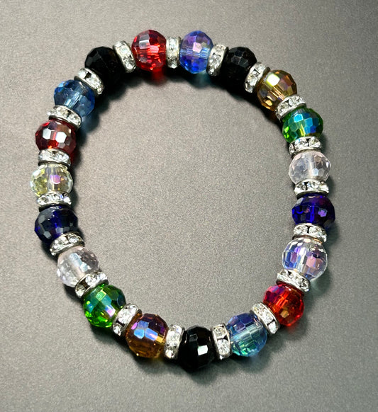 Faceted Glass Bead Bracelet