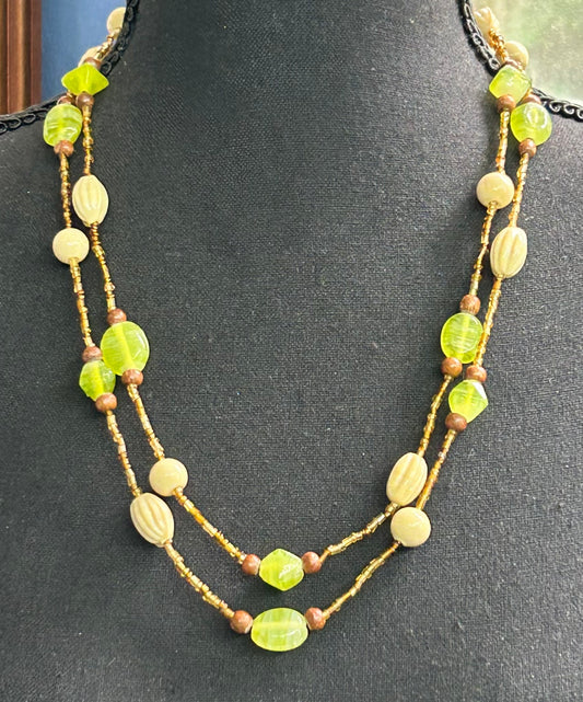 Vintage Glass & Seed Bead Necklace