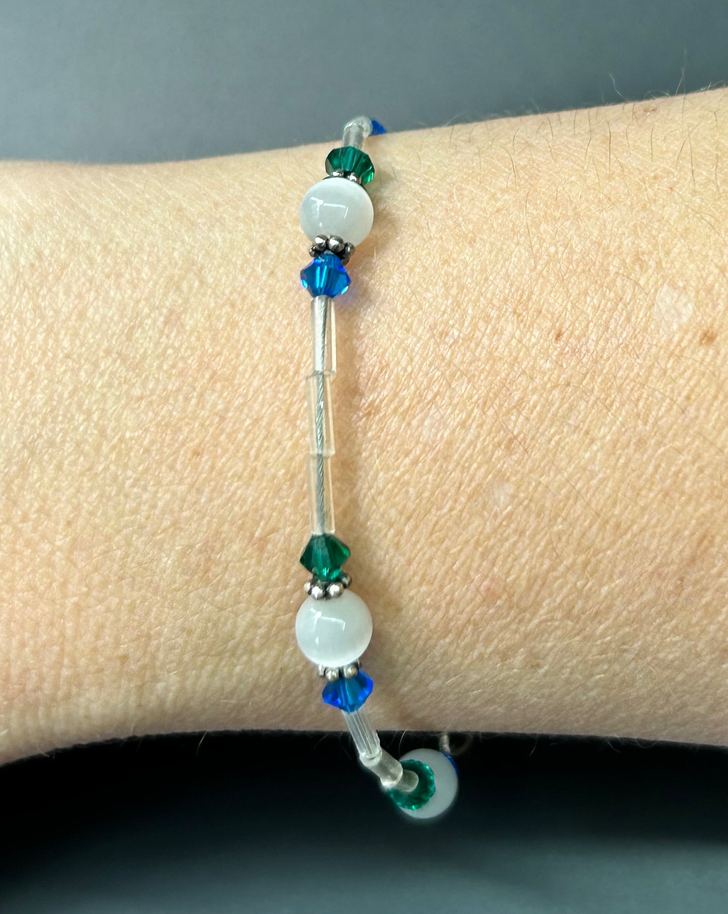 Sterling Silver Glass Bead Bracelet