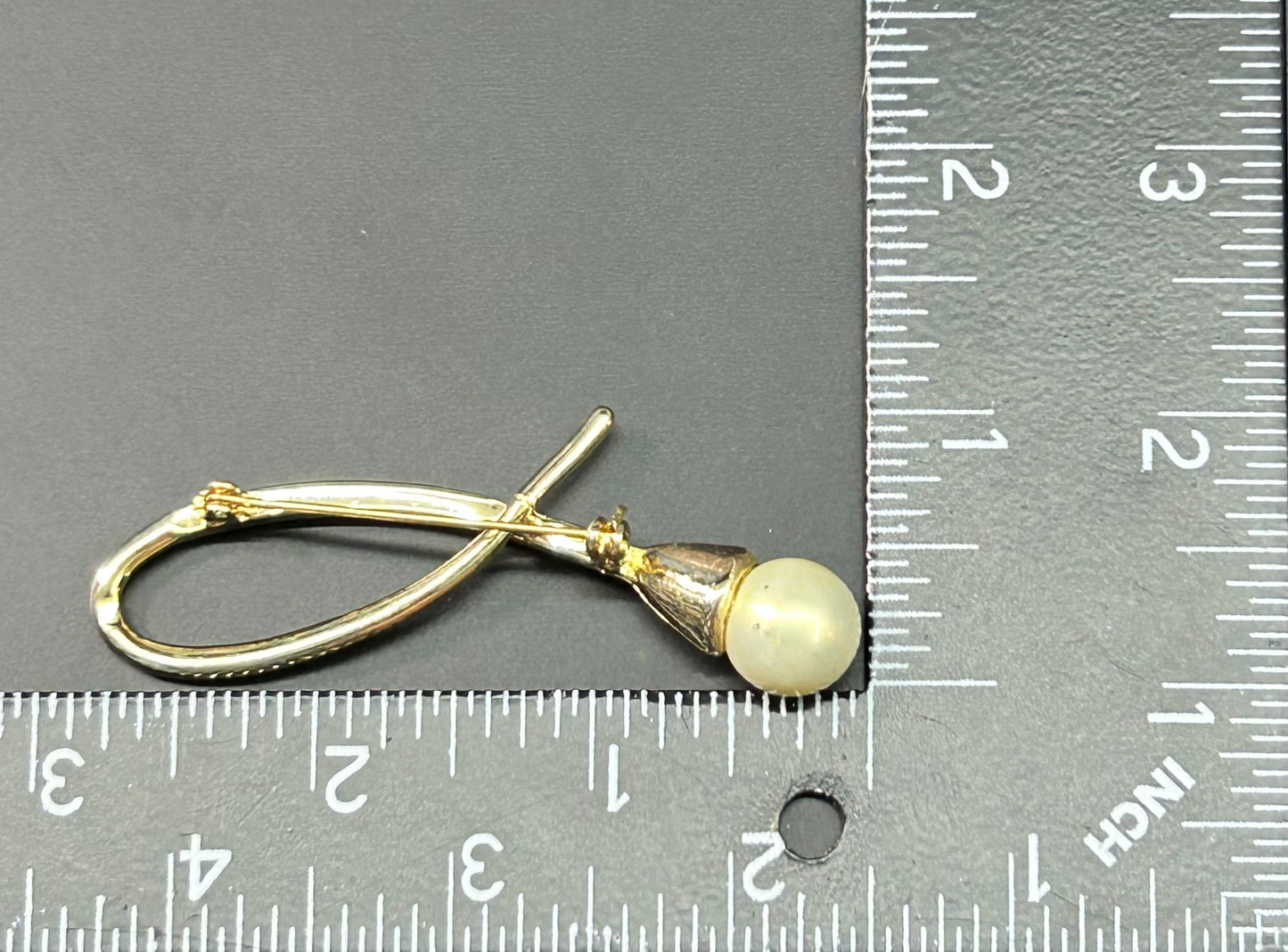 Vintage Faux Pearl Rhinestone Brooch
