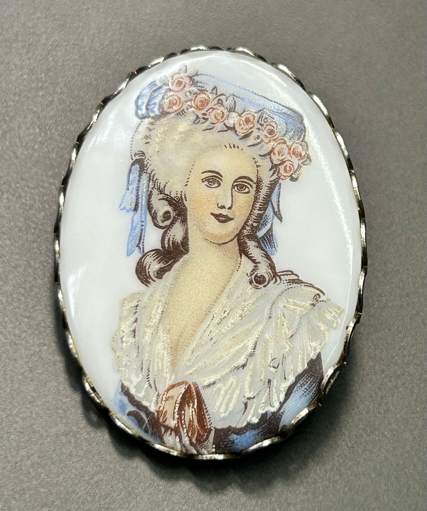 Painted Porcelain Brooch