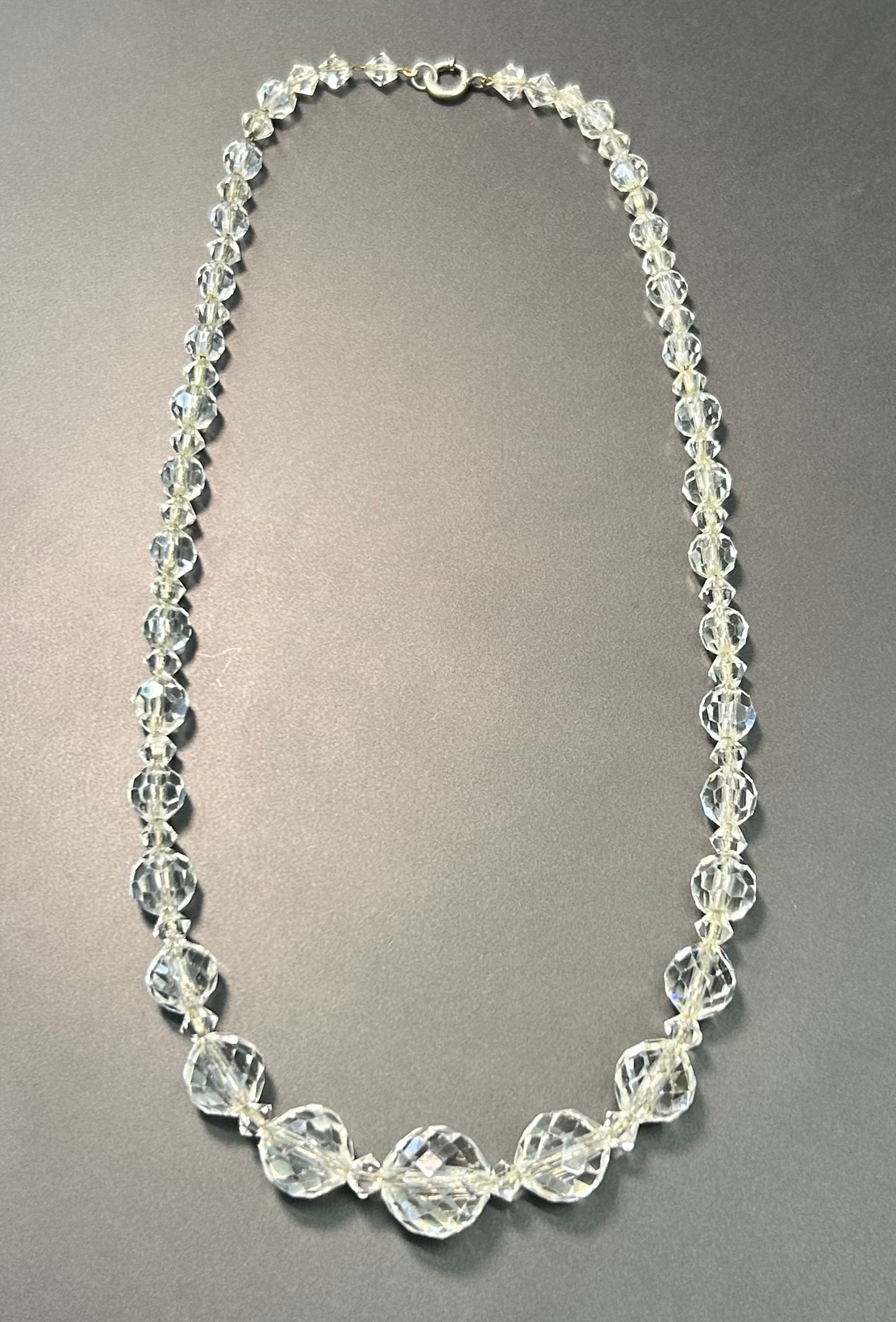 Vintage Sterling Silver Crystal Necklace