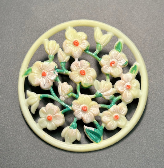 Vintage Acrylic Flower Brooch