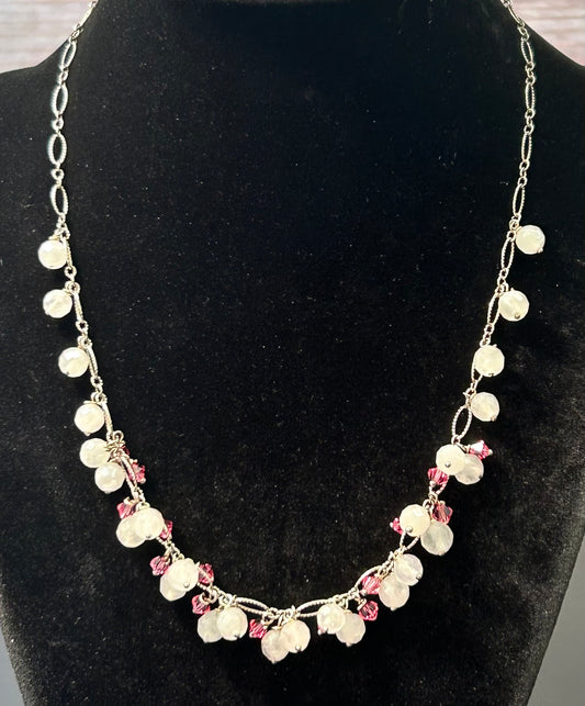 Sterling Silver Rose Quartz Necklace