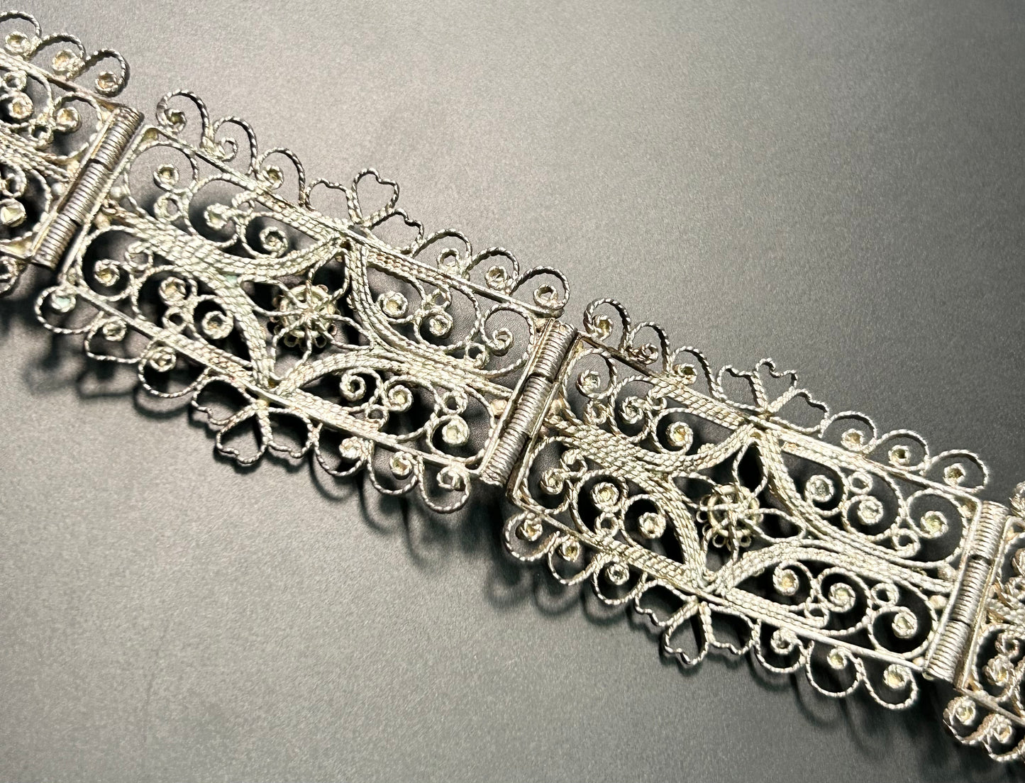 Antique Sterling Silver Filigree Bracelet