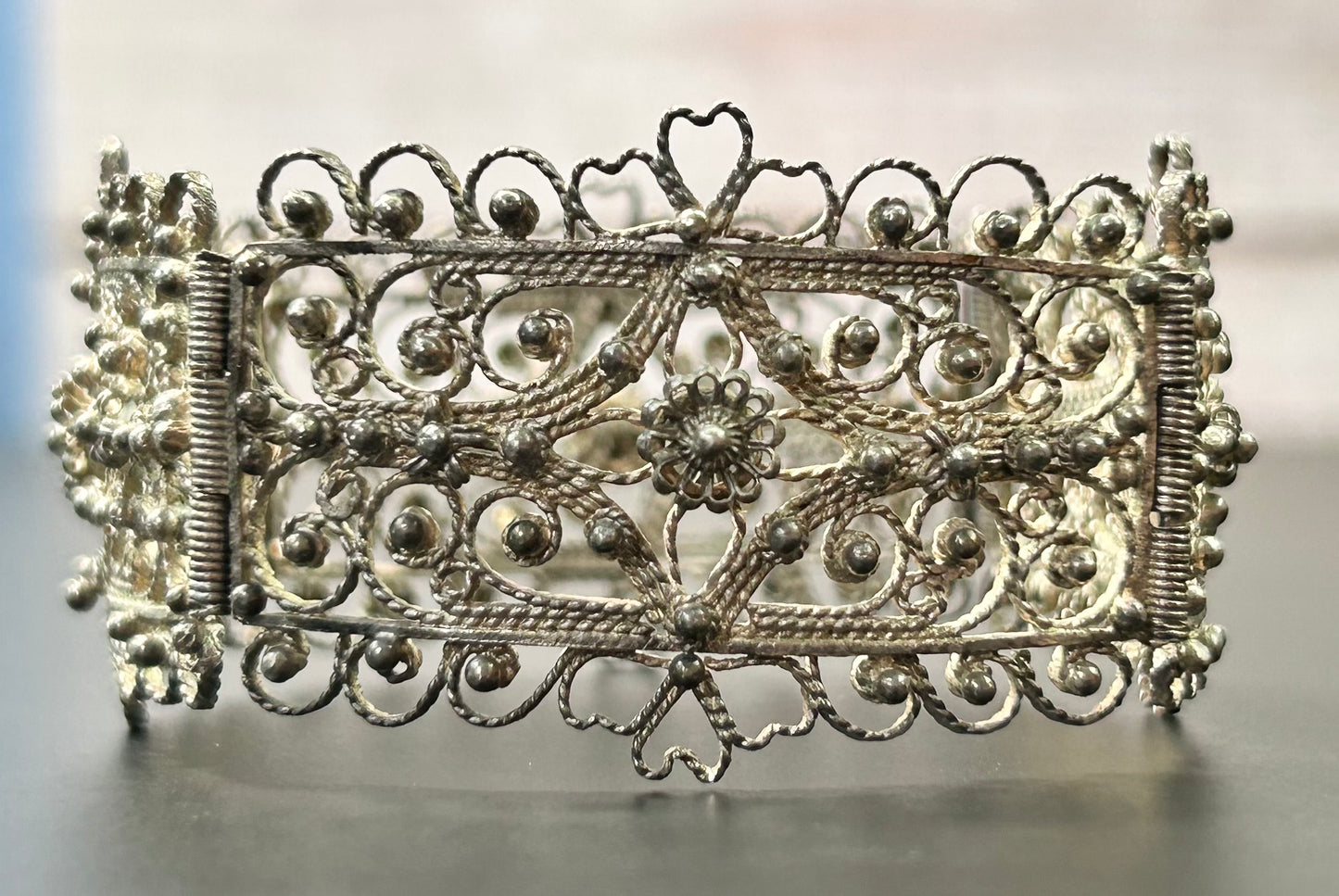 Antique Sterling Silver Filigree Bracelet