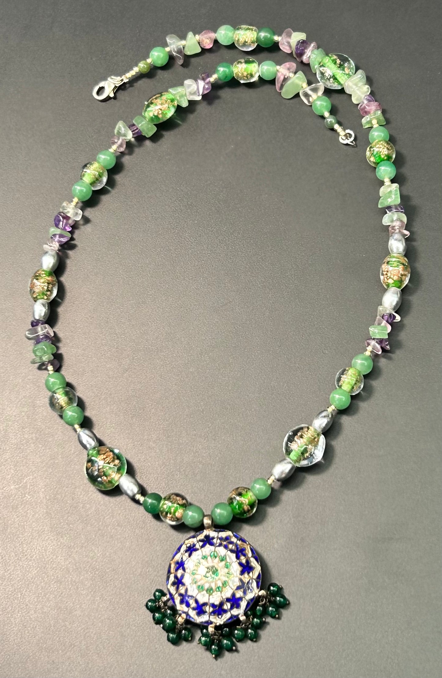Sterling Silver Multi Stone Necklace