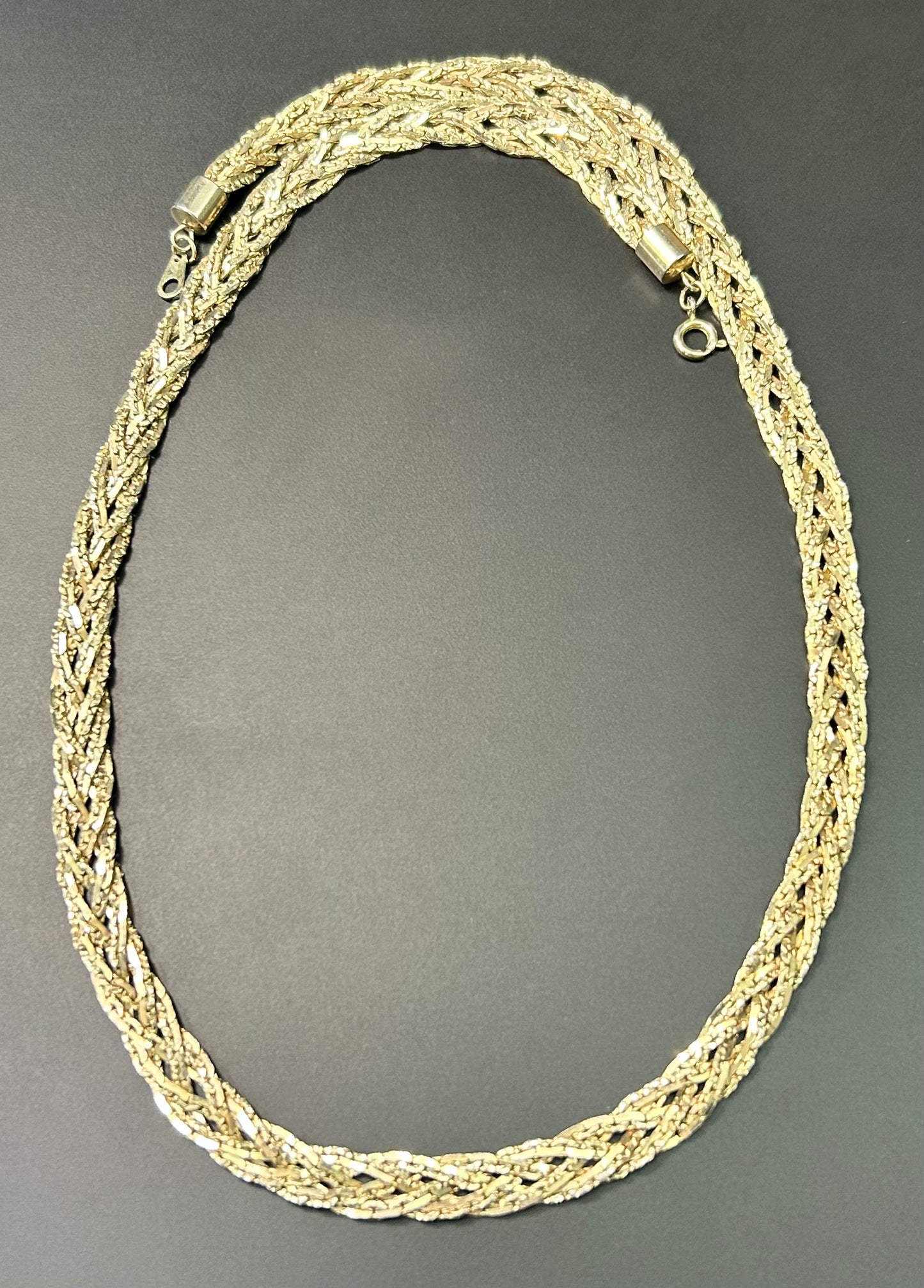 Gold Tone Braided Necklace