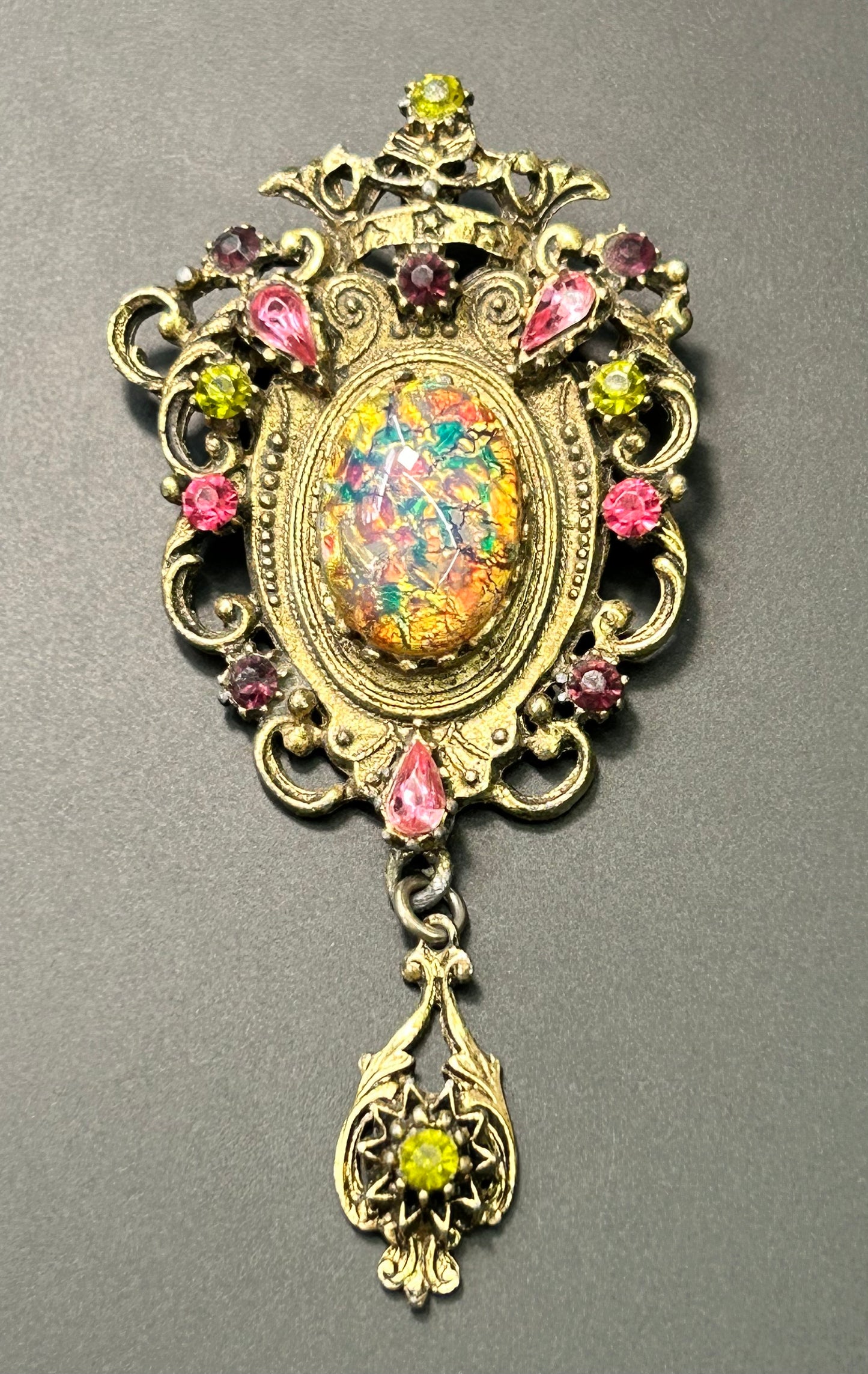 Vintage Art Glass Brooch
