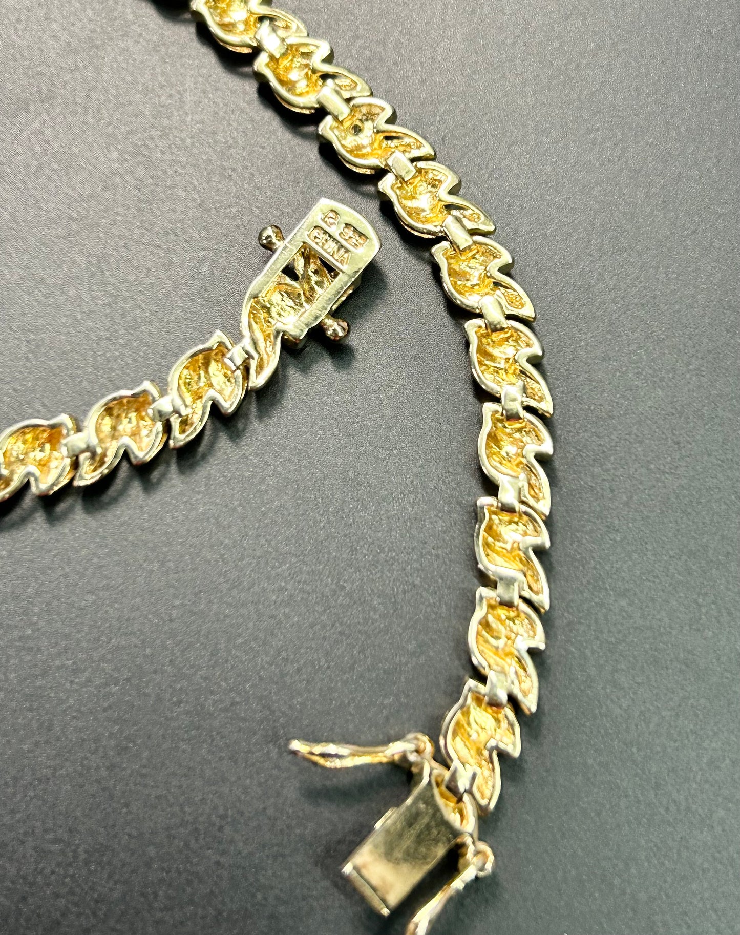 Sterling Silver Vermeil Diamond Bracelet