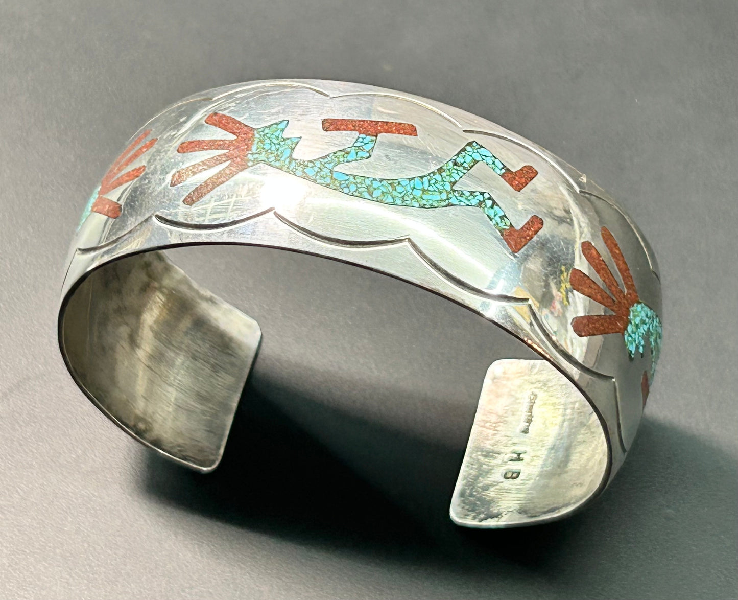 H B Sterling Silver Kokopelli Bracelet