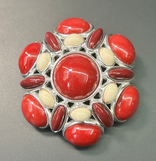 Red Resin Brooch