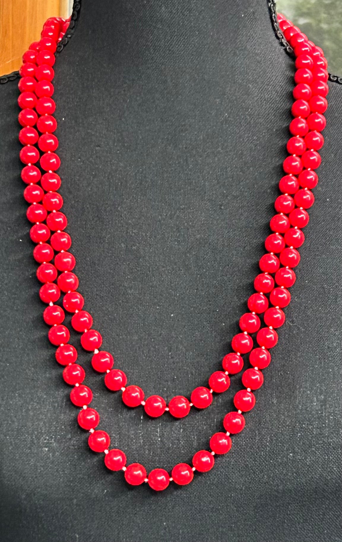 Acrylic Red Bead Necklace