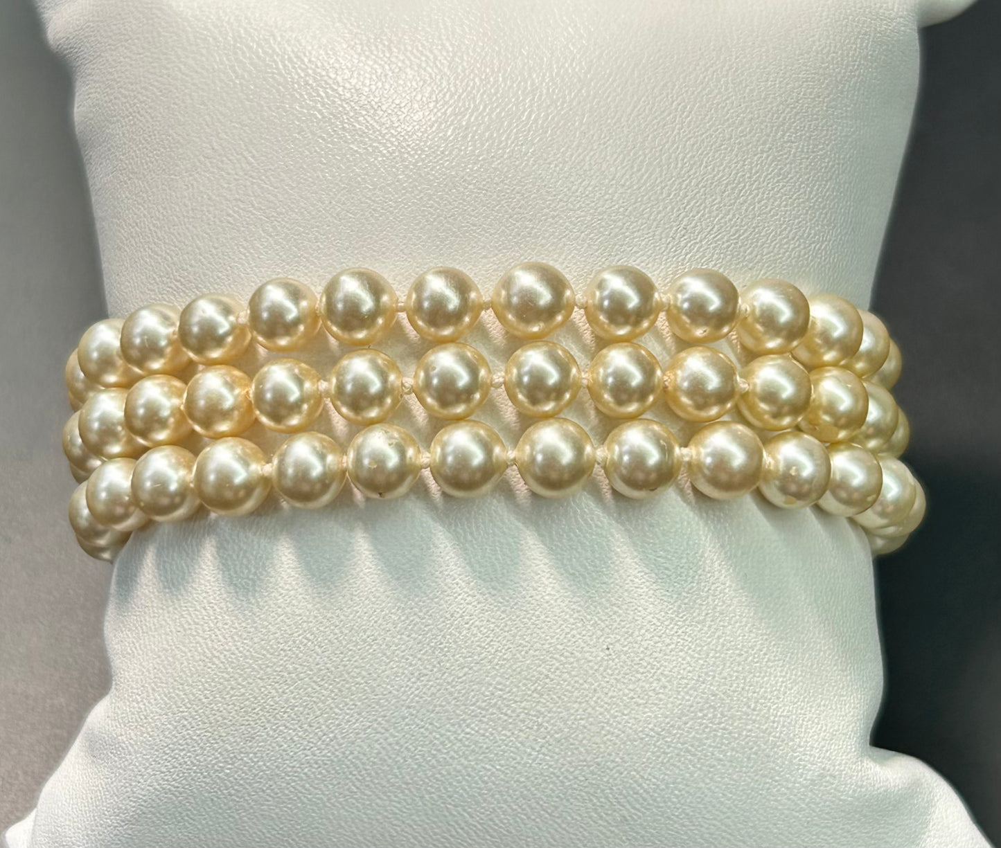 Sterling Silver Vermeil Faux Pearl Bracelet