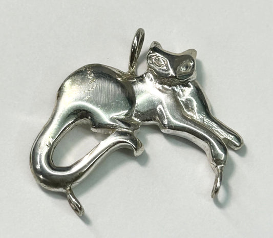 Sterling Silver Cat Pendant