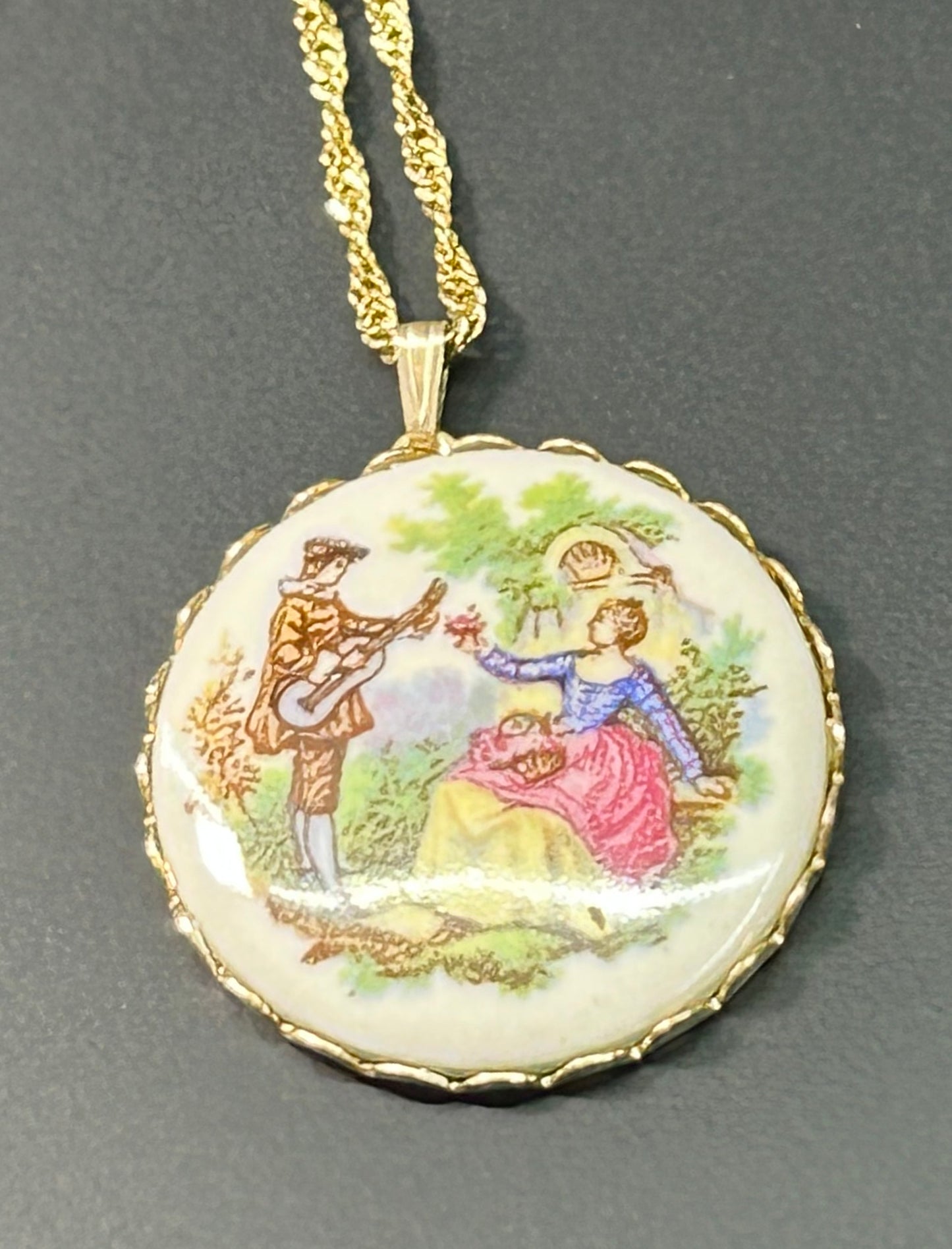 Fragonard Courting Couple Necklace