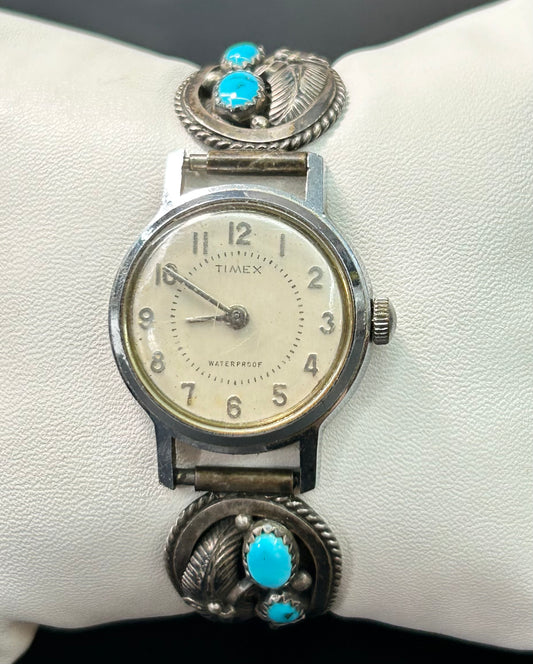 Native American Sterling Silver Turquoise Watch