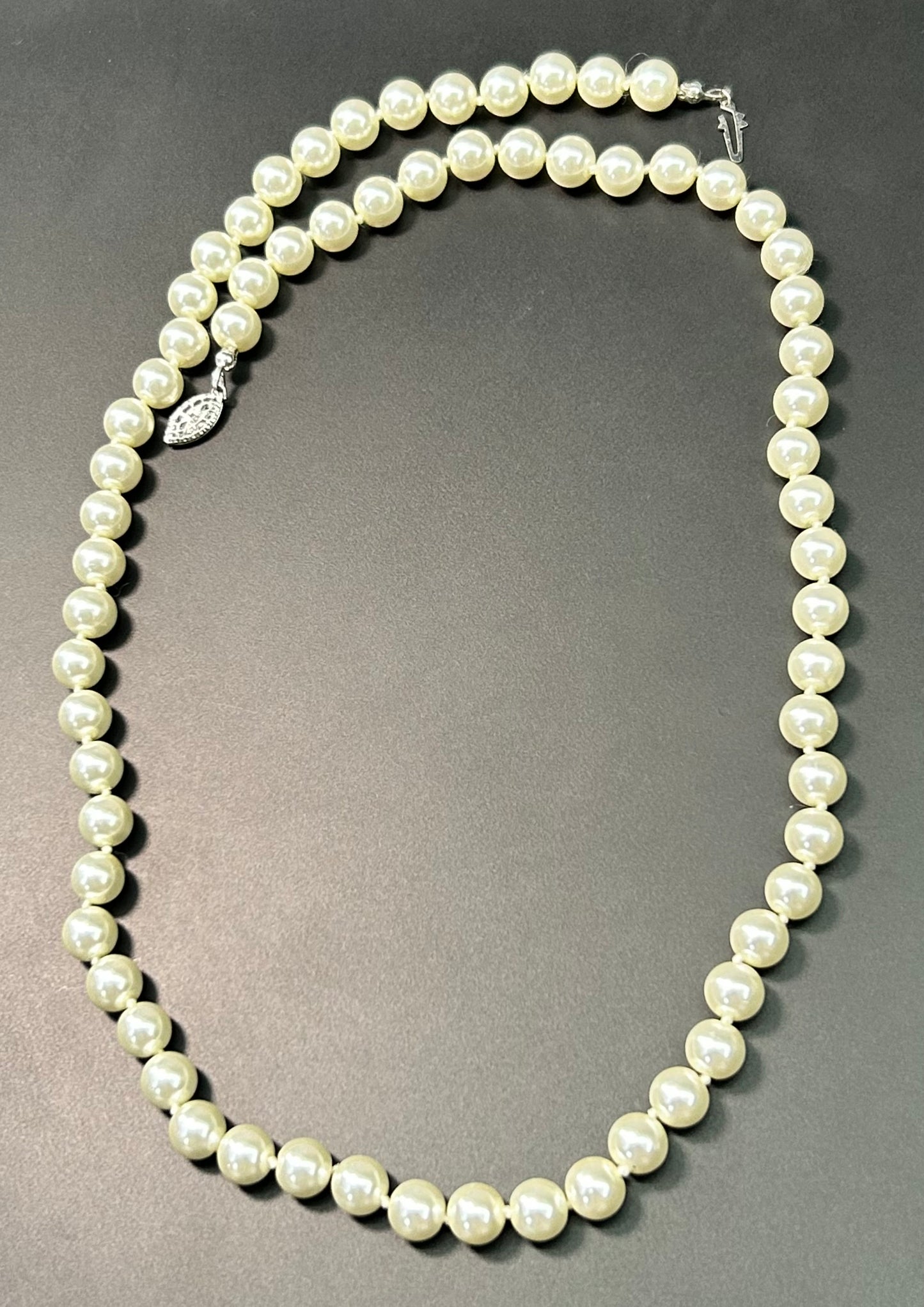 Sterling Silver Faux Pearl Necklace