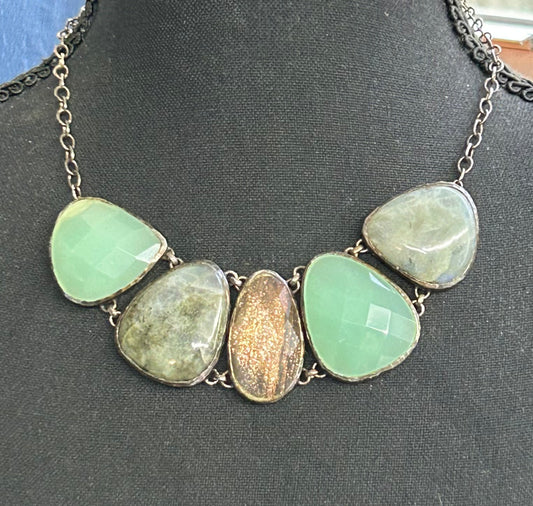 Stella & Dot Glass & Labradorite Necklace