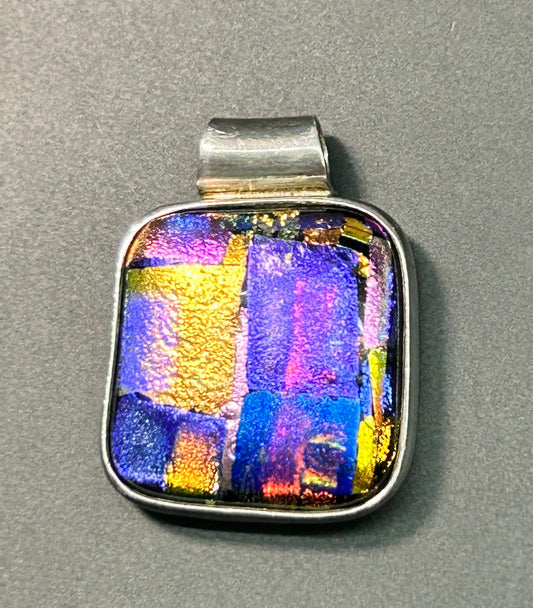 Sterling Silver Foil Glass Pendant