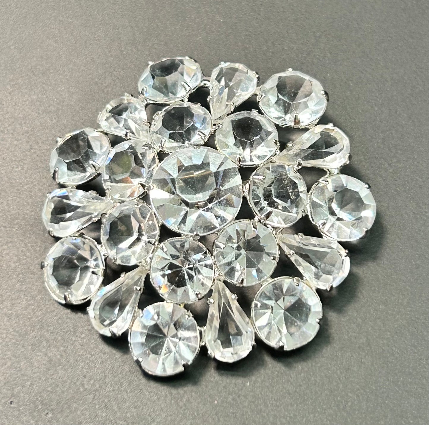 Faceted Glass Brooch