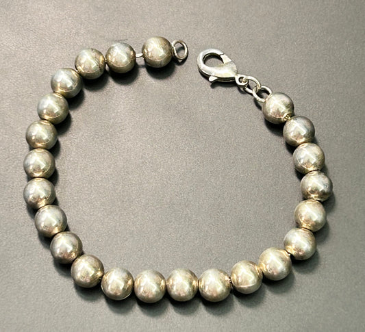 Silver Tone Ball Beaded Bracelet