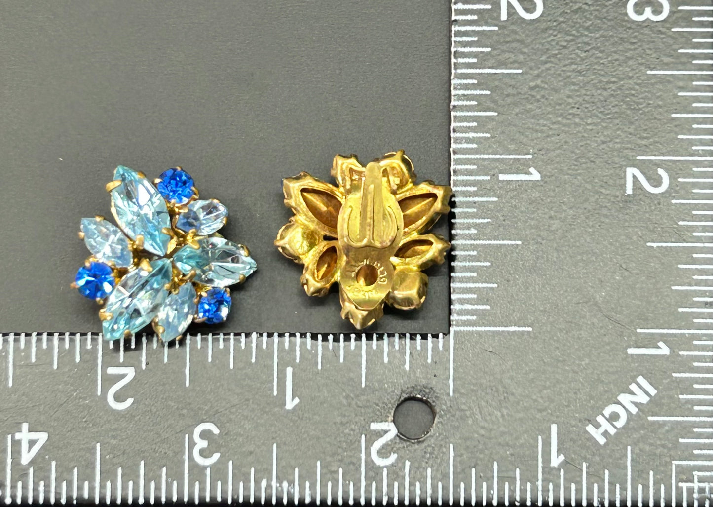 West Germany Rhinestone Clip Earrings