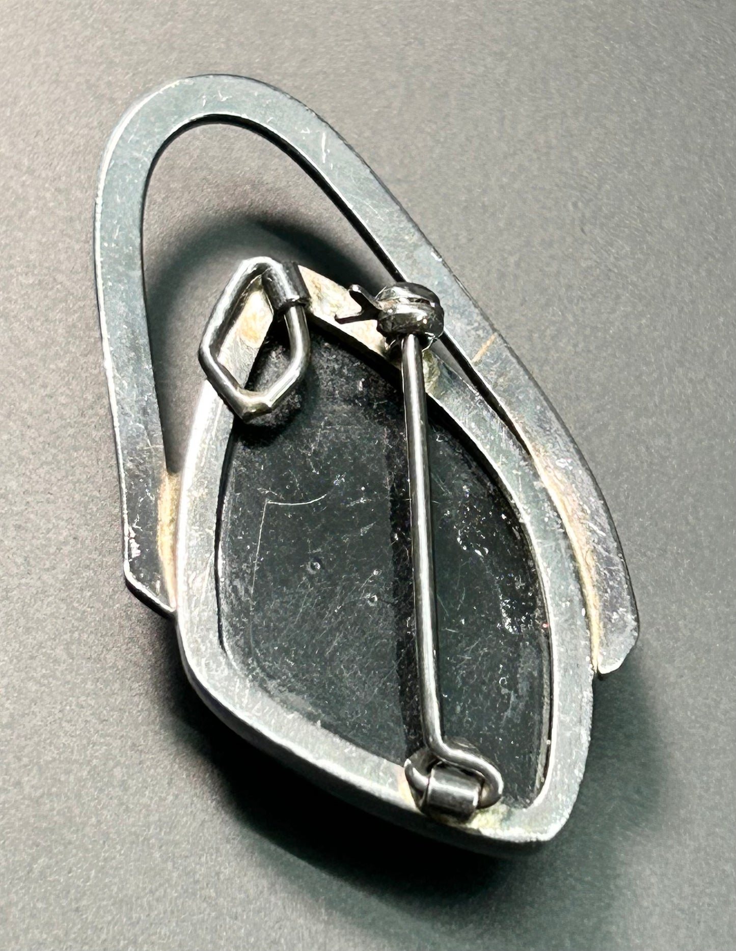 Sterling Silver Amber Brooch or Pendant