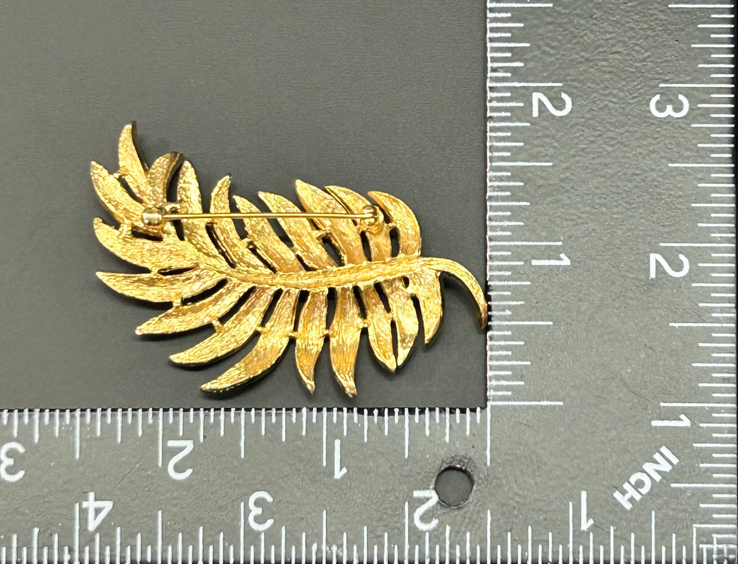 Gold Tone Leaf Brooch
